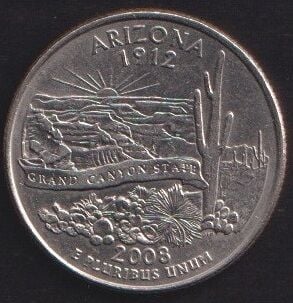 Amerika Çeyrek Dolar 2008 D Hatıra Arizona