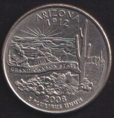 Amerika Çeyrek Dolar 2008 D Hatıra Arizona