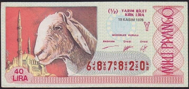 1978 19 Kasım Yarım Bilet - Y Serisi