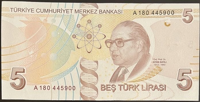 9.Emisyon 1.Tertip 5 Lira A180 445900 Çil