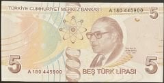 9.Emisyon 1.Tertip 5 Lira A180 445900 Çil