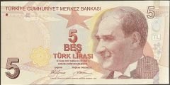9.Emisyon 1.Tertip 5 Lira A180 445900 Çil