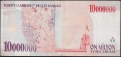 7.Emisyon 10 000 000 Lira B64 359458 Çok Temiz