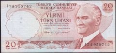 6.Emisyon 4.Tertip 20 Lira I74 959742 Çok Çok Temiz