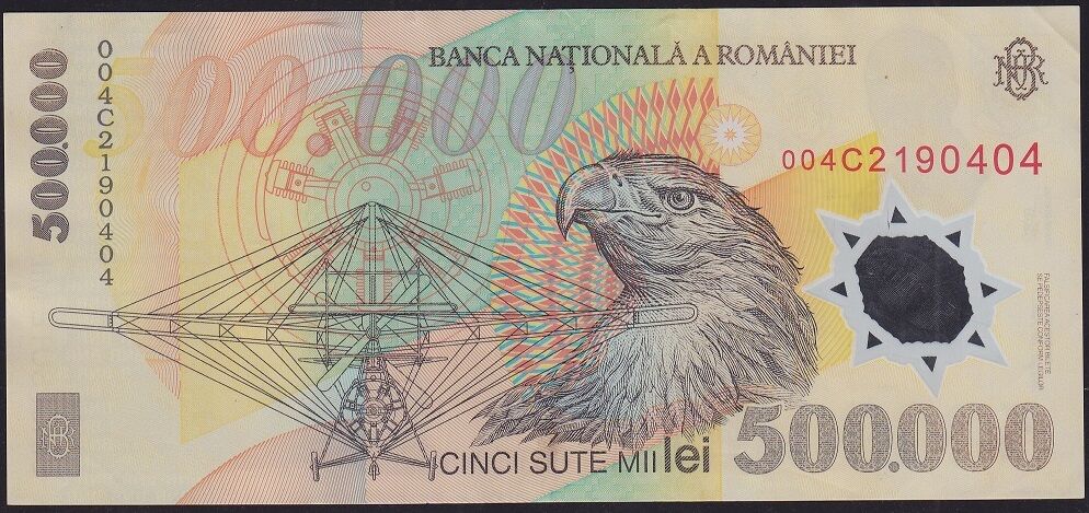 Romanya 500.000 Lei 2000 Çok Çok Temiz+ Polimer