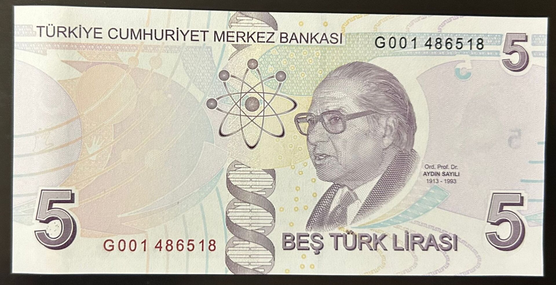 9.Emisyon 7.Tertip 5 Lira G001 Çil