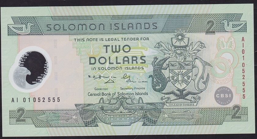 Solomon Adası 2 Dolar 2001 Çil Polimer A1 01052555