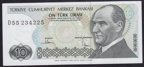 7.EMİSYON 2.TERTİP 10 LİRA D55 234225 ÇİLALTI