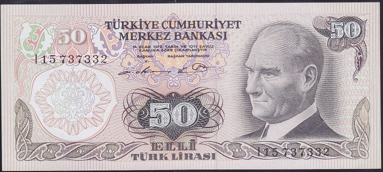 6.EMİSYON 1.TERTİP 50 LİRA I15 737332 ÇİLALTI