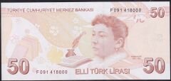 9.Emisyon 7.Tertip 50 Lira F091 418000 Çil