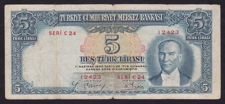 2.EMİSYON 5 LİRA C24 12423 TEMİZ +