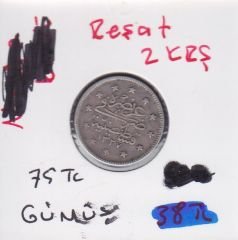 1327/2 Reşat 2 Kuruş Gümüş