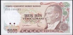 7.Emisyon 2.Tertip 5000 Lira C35 230137 Çilaltı Çil