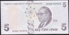9.Emisyon 5.Tertip 5 Lira E002 747373 Çil