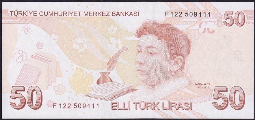 9.Emisyon 7.Tertip 50 Lira F122 509111 Çil