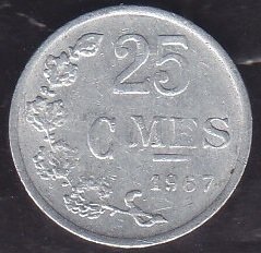 Lüksemburg 25 Centim 1967
