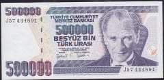 7.Emisyon 4.Tertip 500.000 Lira J57 444891 Çil