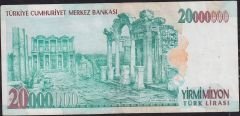 7.Emisyon 20 000 000 Lira B60 218202 Çok Temiz+