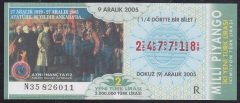 2005 9 ARALIK ÇEYREK BİLET - R SERİSİ