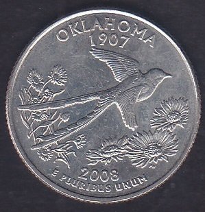 AMERİKA ÇEYREK DOLAR 2008 - OKLAHOMA EYALETİ