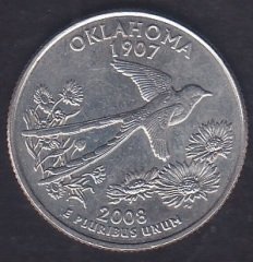 AMERİKA ÇEYREK DOLAR 2008 - OKLAHOMA EYALETİ