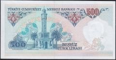 7.Emisyon 1.Tertip 500 Lira A85 930383 Çil
