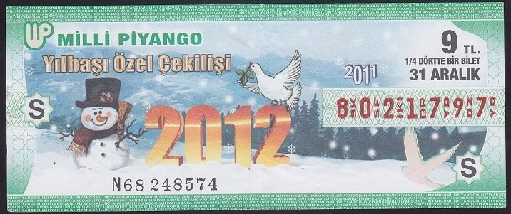 2011 31 ARALIK ÇEYREK BİLET S SERİSİ