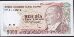 7.Emisyon 2.Tertip 5000 Lira C31 428397 Çil