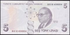 9.Emisyon 2.Tertip 5 Lira B618 456654 Çil Blok Radar