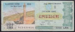 1990 19 OCAK ÇEYREK BİLET R SERİSİ