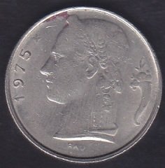BELÇİKA 5 FRANK 1975