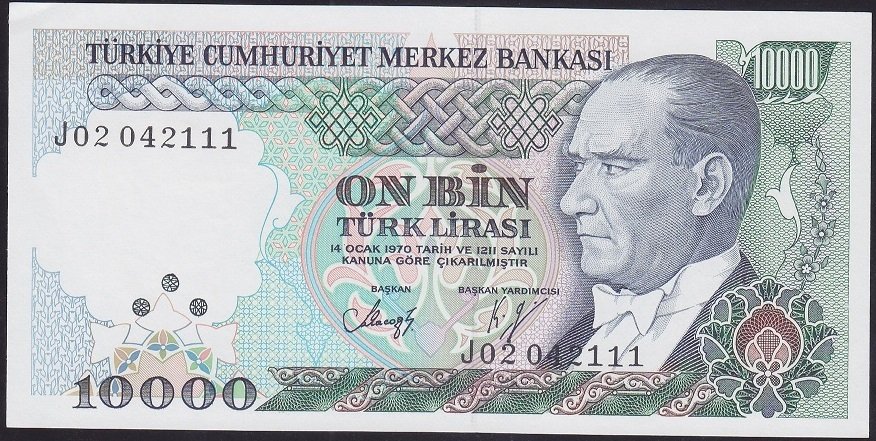 7.EMİSYON 4.TERTİP 10000 LİRA J02 042111 ÇİL