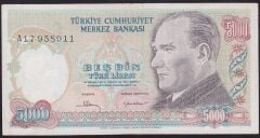 7.Emisyon 1.Tertip 5000 Lira A17 958011 Çok Temiz