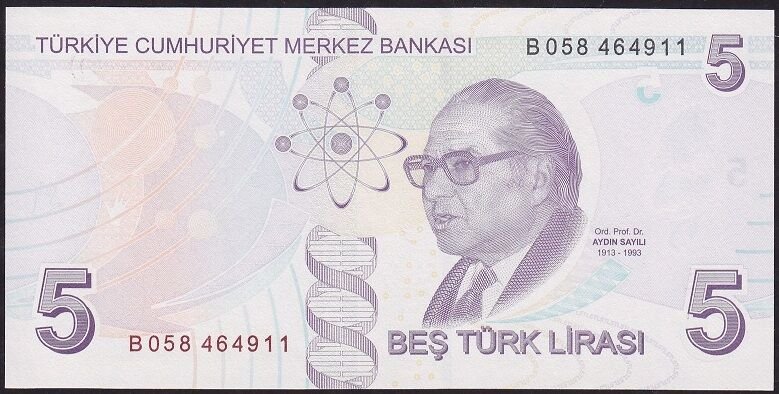 9.Emisyon 2.Tertip 5 Lira B058 464911 Çil