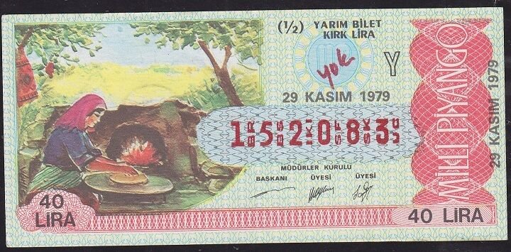 1979 29 Kasım Yarım Bilet - Y Serisi