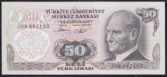 6.EMİSYON 2.TERTİP 50 LİRA J09 482185 ÇİL