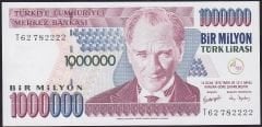 7.Emisyon 3.Tertip 1 000 000 Lira T62 782222 Çil