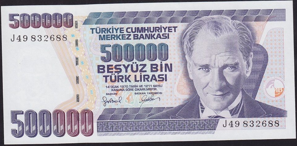 7.Emisyon 4.Tertip 500.000 Lira J49 832688 Çilaltı Çil