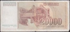 YUGOSLAVYA 20000 DİNAR 1987 ÇOK TEMİZ