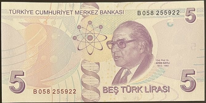 9.Emisyon 2.Tertip 5 Lira B058 255922 Çil