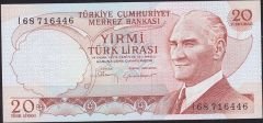 6.Emisyon 4.Tertip 20 Lira I68 716446 Çilaltı Çil