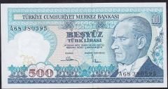 7.Emisyon 1.Tertip 500 Lira A68 380595 Çil