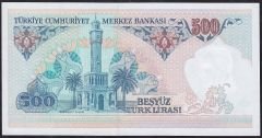7.Emisyon 1.Tertip 500 Lira A68 380595 Çil