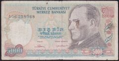 7.Emisyon 1.Tertip 5000 Lira A06 258068 Temiz