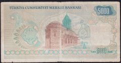 7.Emisyon 1.Tertip 5000 Lira A06 258068 Temiz