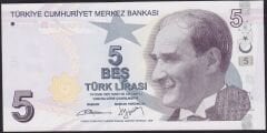 9.Emisyon 2.Tertip 5 Lira B027 592422 Çil