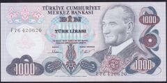 6.Emisyon 3.Tertip 1000 Lira F76 420620 Çilaltı