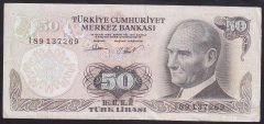6.EMİSYON 2.TERTİP 50 LİRA I89 137269 ÇOK TEMİZ +