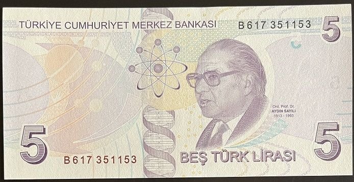 9.Emisyon 2.Tertip 5 Lira B617 351153 Çil Blok Radar
