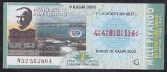2005 9 KASIM ÇEYREK BİLET - G SERİSİ